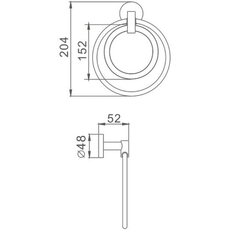 кольцо для полотенец haiba hb1704-1 двойное цвет хром