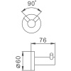 двойной крючок haiba hb8305-2 цвет нержавеющая сталь