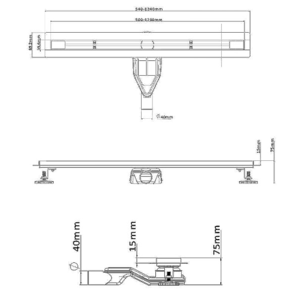душевой лоток esbano slim 60 s-side-60mc estrslmside60mc с решеткой хром матовый