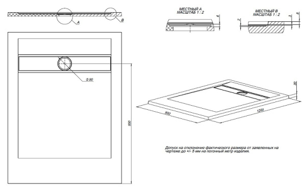 поддон для душевой кабинки из искусственного камня allen brau infinity 120x90 8.21003-am антрацит