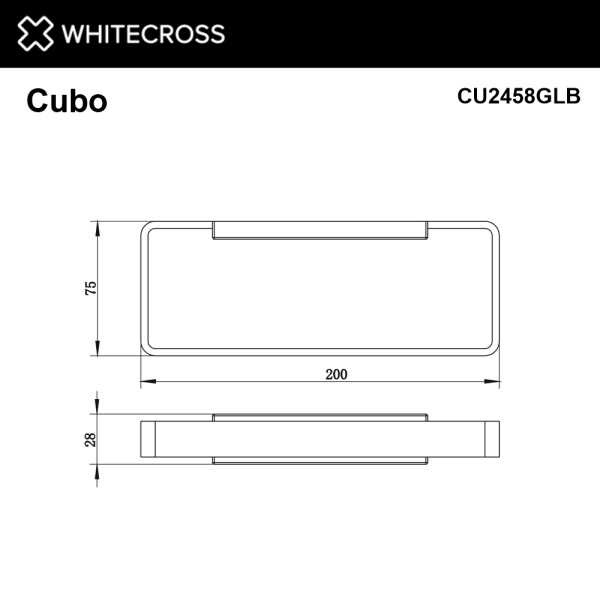 Полотенцедержатель 20 см Whitecross Cubo CU2458GLB брашированное золото