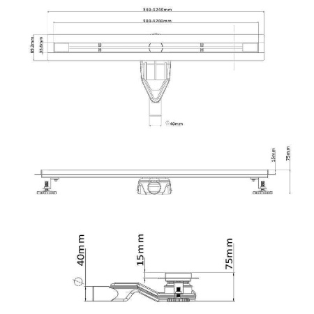 душевой лоток esbano slim 70 s-line-70mc estrslmline70mc с решеткой хром матовый