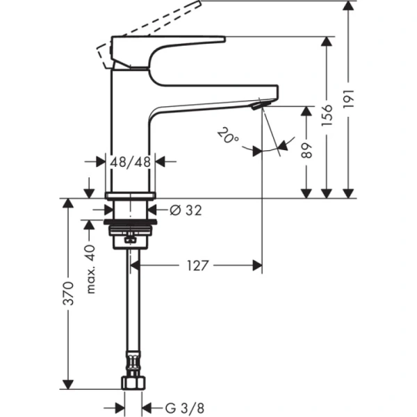 кран для холодной воды без донного клапана hansgrohe metropol 32501000