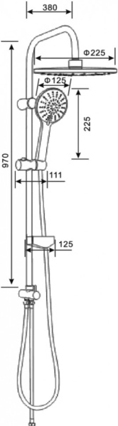 душевая система agger breeze a0193544 цвет черный