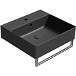 Раковина GSI Kube X 9430126 подвесная, 50x47 см, Ardesia opaco (Черный матовый)