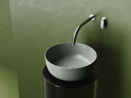 раковина ceramicanova element cn6073mh накладная, ø36 см, антрацит матовый