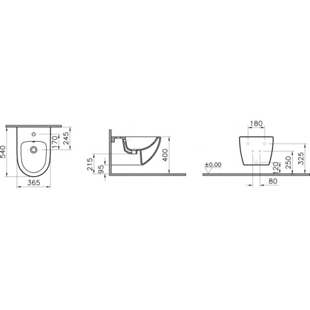 биде подвесное vitra sento 4338b003-1046