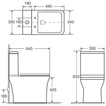 унитаз компакт aquanet cube 2-c rimless 00240208 без бачка с сиденьем микролифт