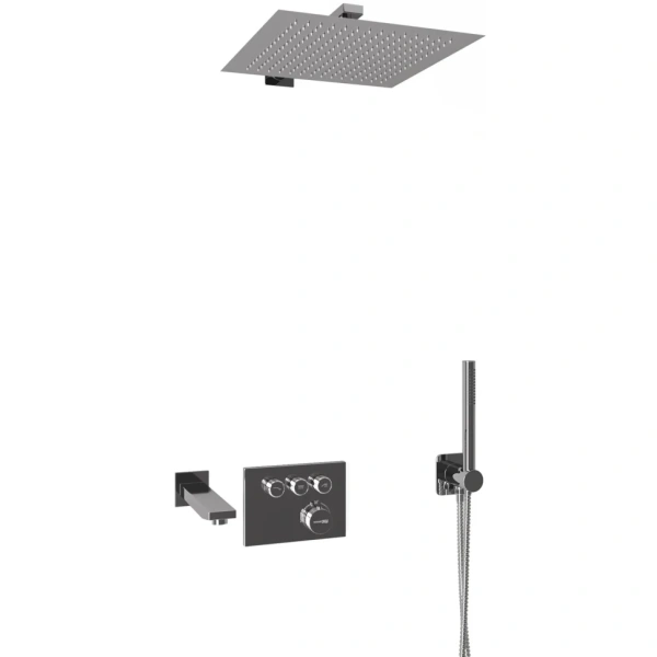 комплект wasserkraft dinkel 5800 a5858.090.118.271.010.137.091 tхhermo встраиваемый, для ванны, цвет хрм