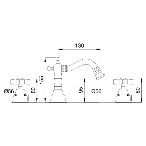 смеситель migliore princeton ml.prn-825.ra для биде, на 3 отверстия, цвет медь