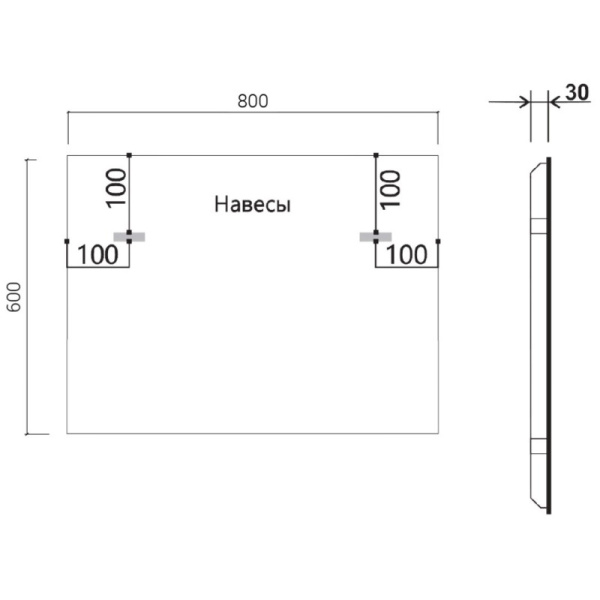 зеркало 80х60 см vincea vlm-3vn800