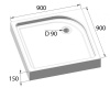 душевой поддон 90x90 см belbagno tray tray-bb-a-90-15-w с антискользящим покрытием, цвет белый
