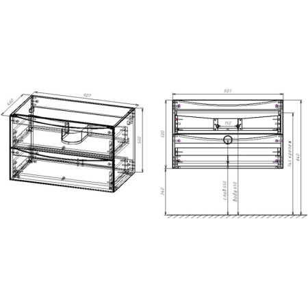 тумба белый глянец 90,7 см vincea mia vmc-2mc900gw