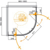 душевой уголок 90-100x90-100 cezares slider-r-2-90/100-c-cr прозрачное
