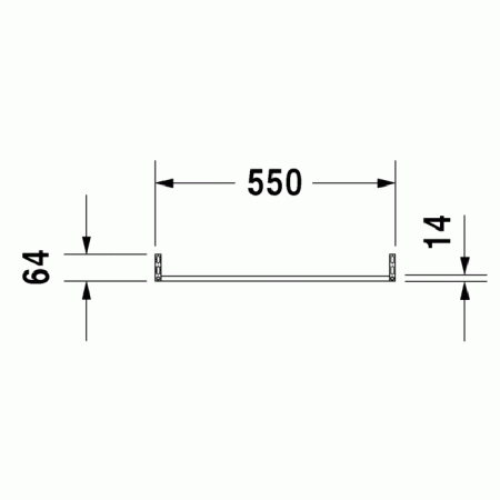 полотенцедержатель duravit vero 0030371000 труба с квадратным сечением, 550x64x71 mm