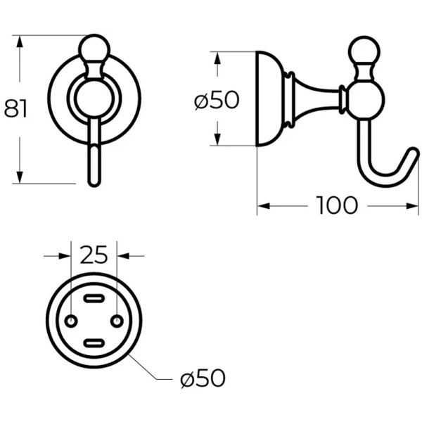 Крючок Cezares Aphrodite APHRODITE-HK1-02-M Бронза