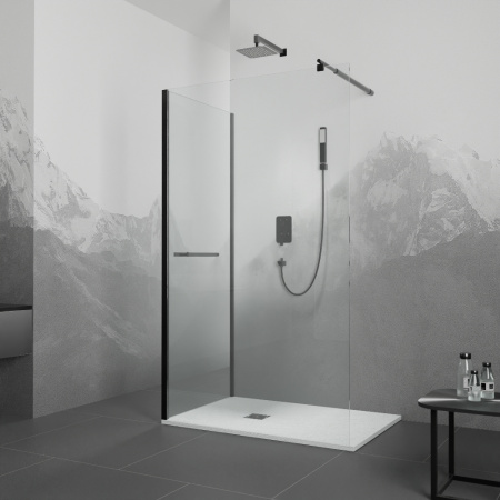 Душевой уголок RGW Walk In WA-005-1B 110x90 351005119-14 профиль черный, стекло прозрачное