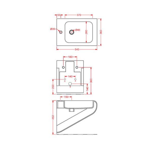 artceram la fontana биде подвесное 36х54см с 1 отв под смеситель, c креплением, цвет: белый
