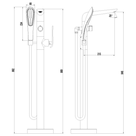 смеситель для ванны lemark melange lm4944cw напольный