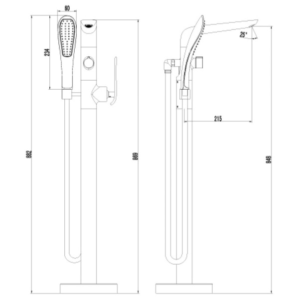 смеситель для ванны lemark melange lm4944cw напольный