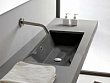 Раковина Scarabeo Teorema 2.0 5135 49 BK встраиваемая снизу, прямоугольная, BIOKER, 60x36 см, Ardesia matt (черный матовый)