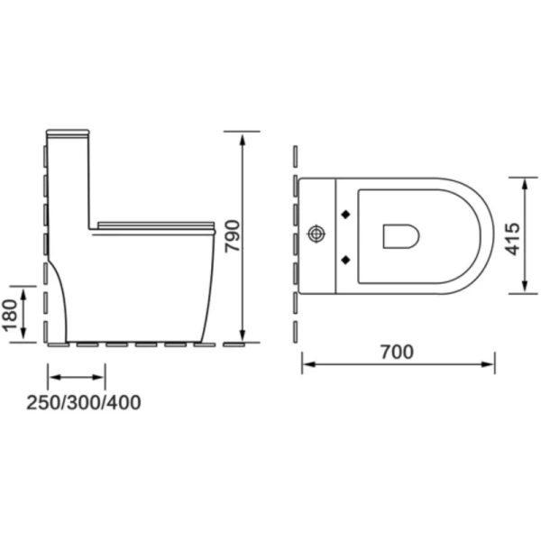 унитаз-компакт santiline sl-5019b безободковый, с сиденьем микролифт, цвет черный