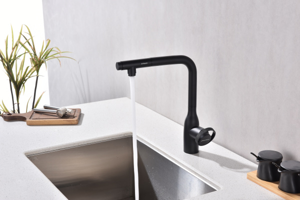 смеситель для кухни с подключением к фильтру paulmark urban ur213104-401, цвет антрацит