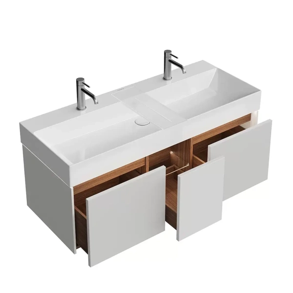 тумба под раковину kerama marazzi grande 120 gr.120.3\agr.m подвесная, 3 ящика, архитектурный серый