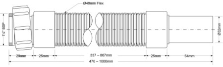 гофра 47-100 см 1 1/4"-32 mcalpine mrmf1