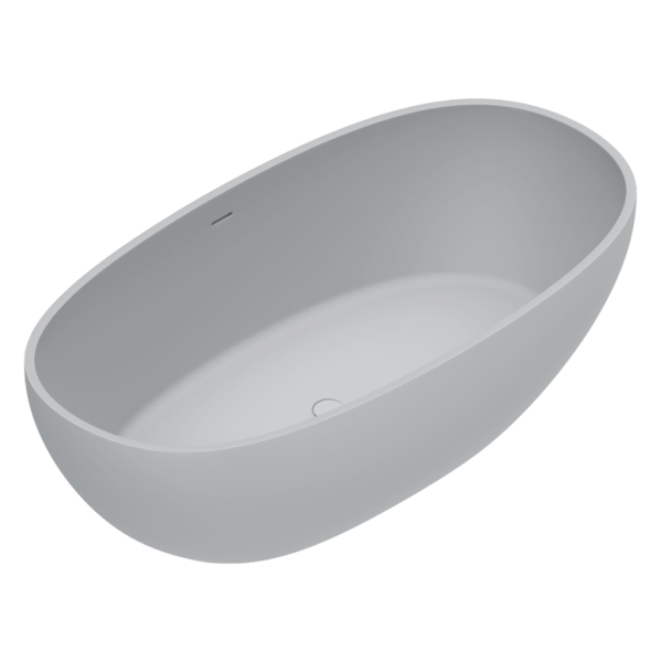 ванна catalano solid 7239020023 из искуственного камня, отдельностоящая, 176x91 см, solidtech, цемент матовый