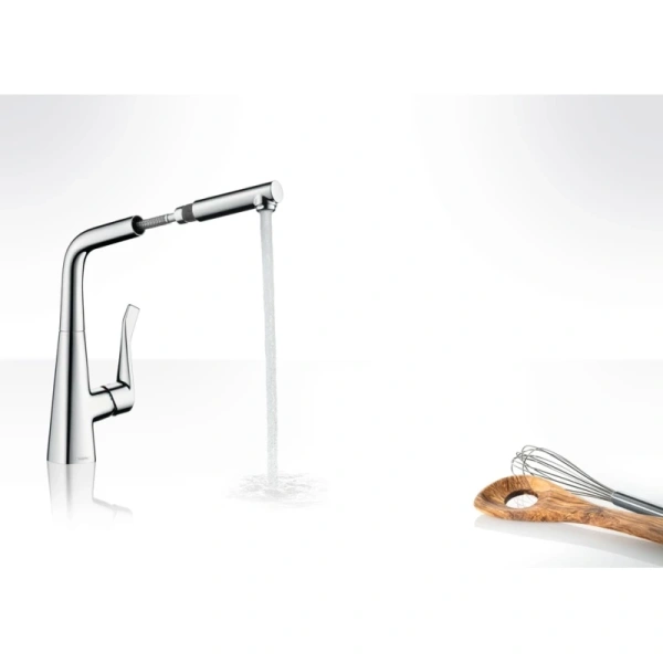 смеситель для кухни hansgrohe metris m71 14821000, хром