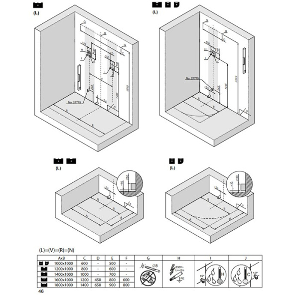 душевая кабина hoesch senseperience 535381xa.010550 180x100х227 см