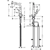 смеситель для кухни hansgrohe metris m71 73812000, хром