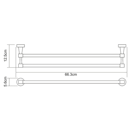 полотенцедержатель wasserkraft isen k-4040 двойной, цвет хром