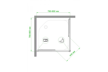 душевой уголок royal bath hpd 80х80 rb80hpd-c-bl профиль черный стекло матовое