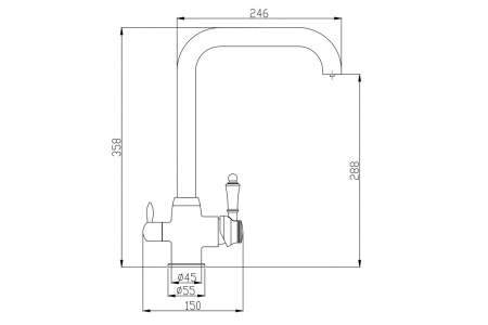 смеситель для кухни zorg steel hammer sh 725 black br