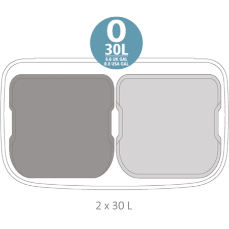 мусорное ведро 2x30л brabantia touch bin bo 221545