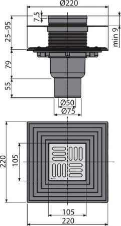 душевой трап alcaplast apv2324