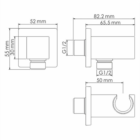 гигиенический душ со смесителем wasserkraft а66096 цвет черный глянец