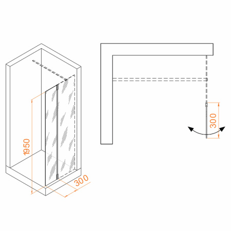 душевая стенка rgw z-071b 30 352207103-14 профиль черный стекло прозрачное