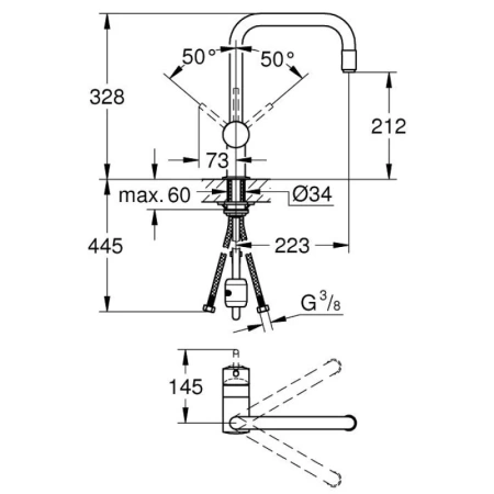 смеситель для кухни grohe minta 32067000