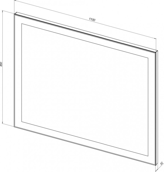 зеркало aquanet алассио new 249348 led 1100х850x32 мм