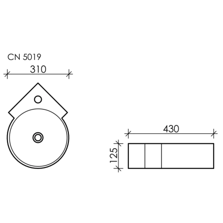 раковина ceramicanova element cn5019 подвесная/накладная, угловая, 31x43 см, белая