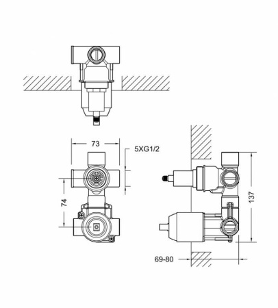 скрытая часть для смесителя bravat rhein d982cp-b-eng