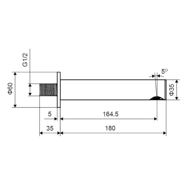излив настенный excellent pi arex.1225bl (черный мат)