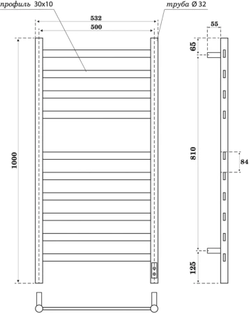 полотенцесушитель point селена pn16850gr электрический, 50x100 см, графит премиум