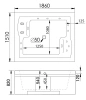 акриловая ванна gemy g9052 ii b r 186х151 см с гидромассажем, правосторонняя, прямоугольная, цвет белый
