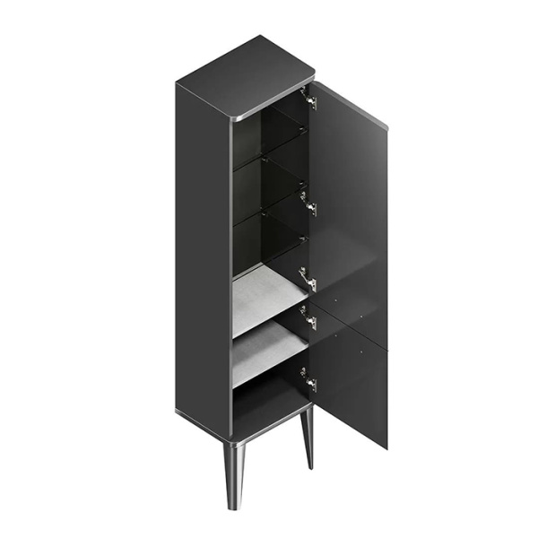 Пенал 150 см Kerama Marazzi Pompei PO.N.150\BLK, напольный\подвесной, цвет: черный глянцевый