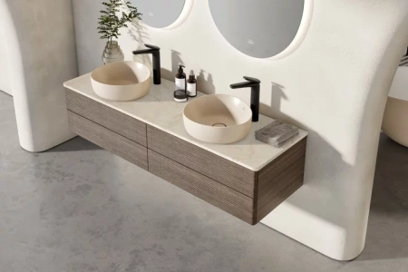 раковина villeroy & boch antao 4a7240am накладная, 40x39.5 см, almond с покрытием ceramicplus