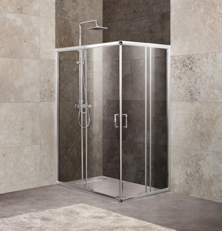 душевой уголок belbagno unique 115х90 unique-ah-2-100/115-75/90-c-cr профиль хром стекло прозрачное